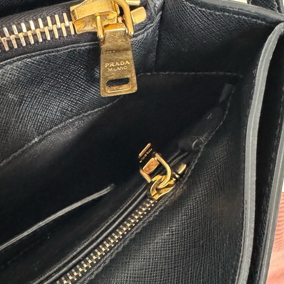 Prada Black Saffiano Satchel with Gold Logo - Picture 3 of 8